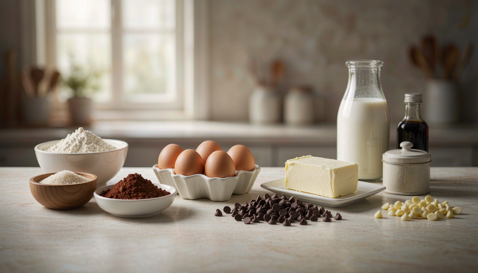 Ingredientes para fazer bolo de chocolate