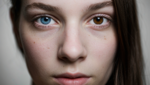 Pessoa com heterocromia e olhos de cores diferentes
